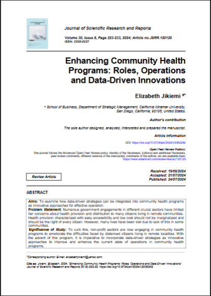 Enhancing Community Health Programs: Roles, Operations and Data-Driven Innovations