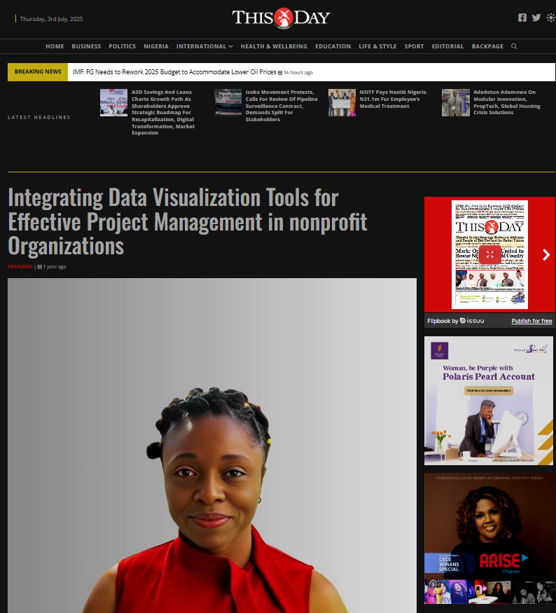 Integrating Data Visualization Tools for Effective Project Management in nonprofit Organizations